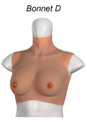 Bustier Travesti silicone nude extensible - Prothèse seins silicone Bonnet D sophie libertine