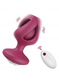 Plug anal bijou vibrant Rechargeable Télécommande en silicone rose