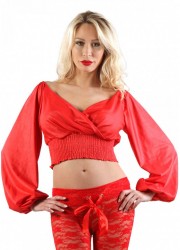 Top sexy en wetlook rouge pas cher Sophie Libertine Vannes