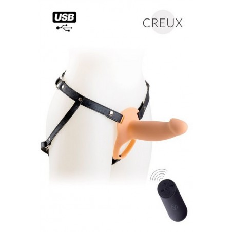 Gode ceinture homme prothèse creuse Hollow Strap H4 taille L vibrant & rechargeable
