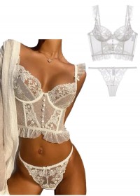 Bustier en dentelle blanc