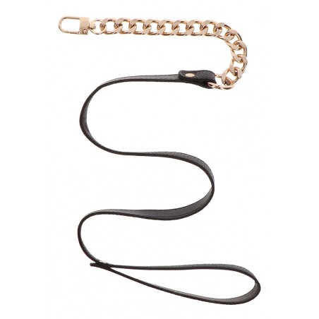 Laisse Aspect cuir & Maillon metal doré Statement Leash