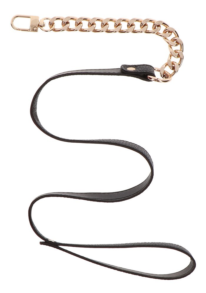 Laisse Aspect cuir & Maillon metal doré Statement Leash