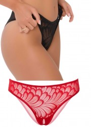 String femme tanga ouvert entre jambes rouge-noir sophie libertine