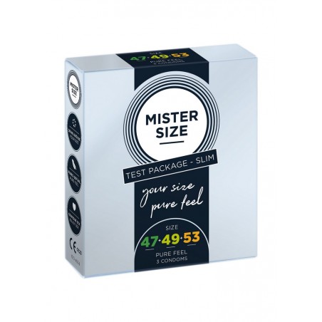 MisterSize Boite 3 préservatifs  3 tailles 47-49-53