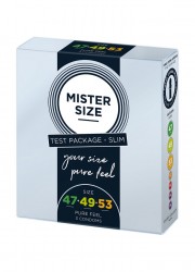 boite pour tester 3 tailles 47-49-53 de preservatifs Mister size