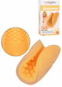 Le masturbateur pour homme Grip Dual-Spiral-Beaded jaune