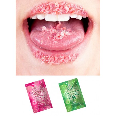 Bonbon Sucre crépitant Explosive Kiss Popping sucre fraise-menthe
