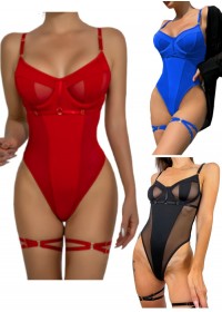 Body string sexy Esprit bondage - rouge-noir-bleu