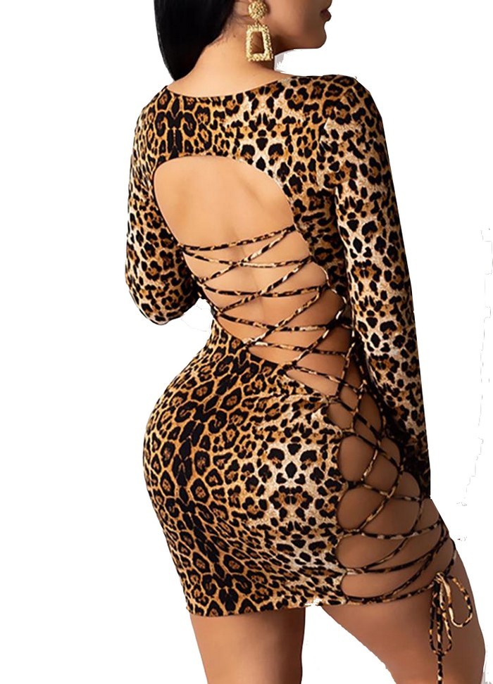 Robe courte sexy motif léopard Sophie Libertine Vannes Morbihan