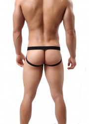 JockStrap alterné rayures transparentes noir