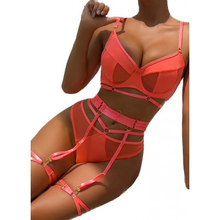 Lingerie sexy pour femme orange fluo sophie liberty vannes