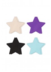 Nippies caches tétons Etoiles Pasties Star Assortiment 4 Paires violet-noir-vert-beige