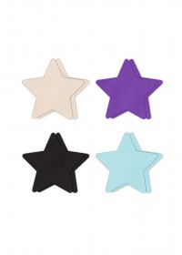 Nippies caches tétons Etoiles Pasties Star Assortiment 4 Paires violet-noir-vert-beige