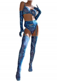 Cordonné de lingerie coquine pour femme de couleur bleu électrique