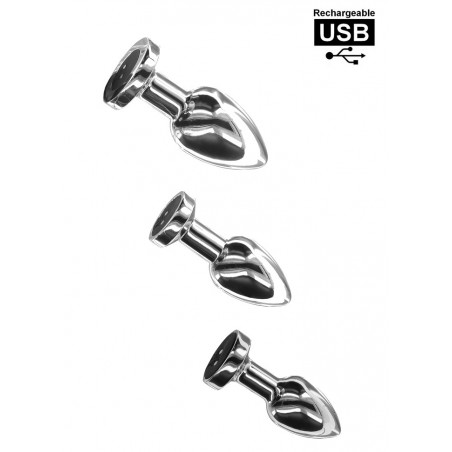 Plug anal Métal Vibrant Rechargeable USB The Glider Buttplug-S-M-L