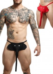 String homme rigolo Mob Eléphant MOB Thong noir-rouge-sophie-libertine