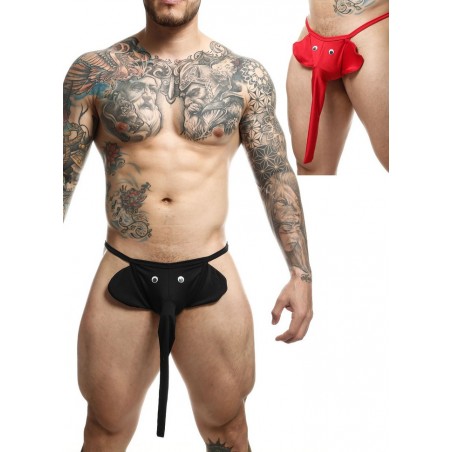 String homme rigolo Mob Eléphant MOB Thong noir-rouge-sophie-libertine