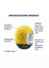 Satisfyer Masturbateur homme Egg Fierce jaune descriptif