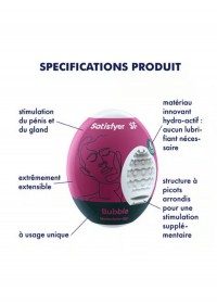 Satisfyer Masturbateur homme Egg bubble rose descriptif