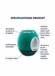 Satisfyer Masturbateur homme Egg naugthy vert descriptif