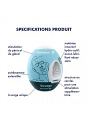 Satisfyer Masturbateur homme Egg bleu savage descriptif