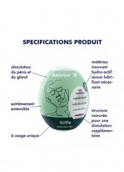 Satisfyer Masturbateur homme Egg vert clair riffle descriptif