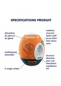 Satisfyer Masturbateur homme Egg orange crunchy descriptif