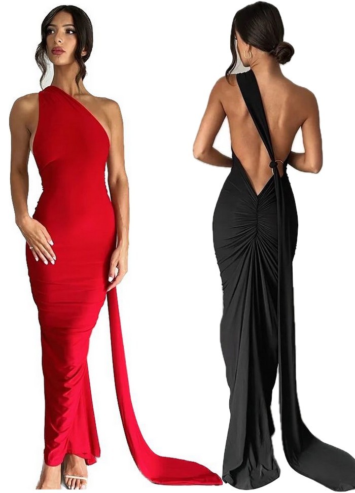 Robe longue très sexy avec un grand décollecte dos
