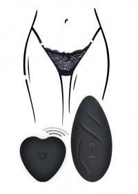 String Vibrant Rechargeable avec Télécommande Angel Panty Vibe noir