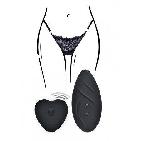String Vibrant Rechargeable avec Télécommande Angel Panty Vibe noir