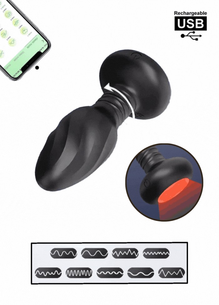 Plug anal connecté Vibrant Rotatif Lumineux Rechargeable -sophie-libertine