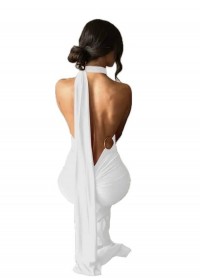 Robe longue Ania Dos nu anneau blanc-sophie-libertine
