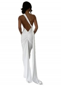 belle robe longue Ania Dos nu anneau blanche dos