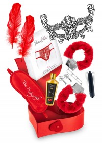 joli coffret coeur rouge avec sextoy couple pour la Saint Valentin-sophielibertine