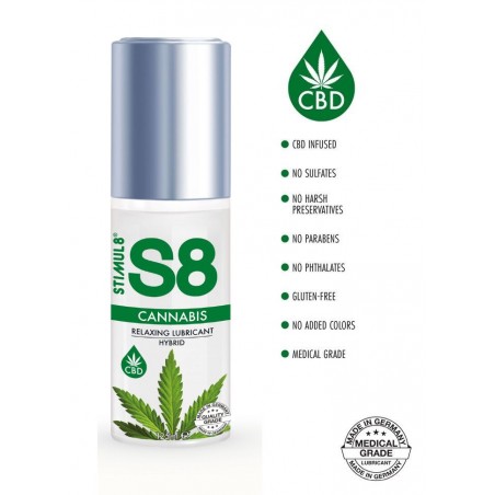 Lubrifiant pour couple et femme S8 Hybrid Cannabis Lube 125ml sophielibertine