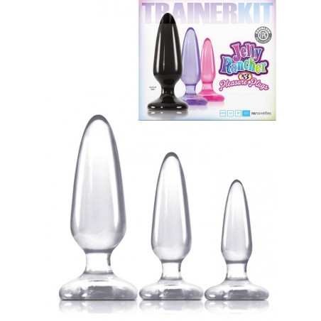 Coffret 3 plug anal Jelly Rancher Trainer Kit transparent-couleur-sophie-libertine