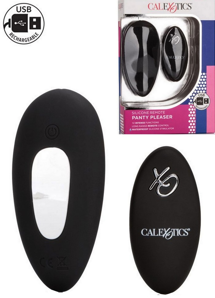 Stimulateur Clitoris Rechargeable Télécommande Silicone Remote Panty Pleaser noir