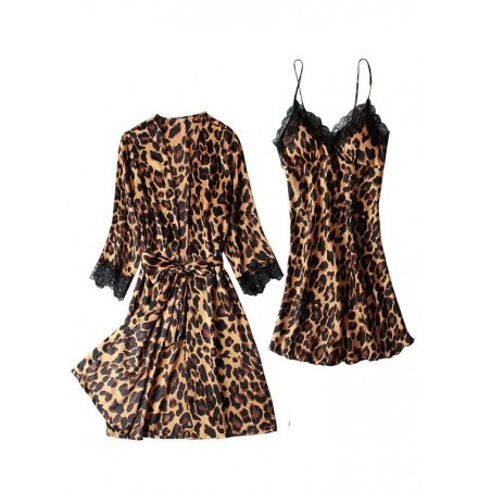 Ensemble sexy  Jungle Nuisette & Déshabillé Satin léopard-sophie-libertine
