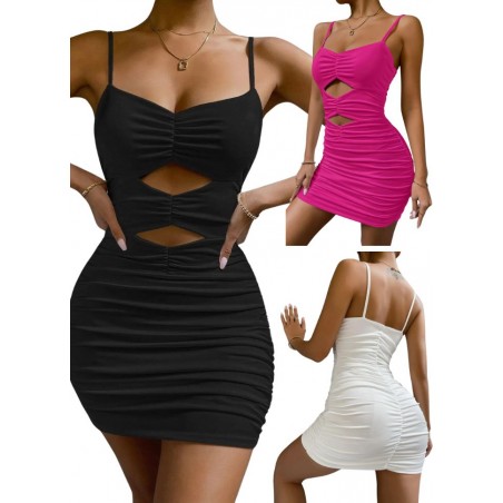 Robe courte et sexy froncées sur les hanches et les fesses en vente chez Sophie Libertine Vannes
