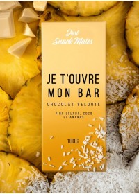 Chocolat Aphrodisiaque -blanc copeaux de coco et ananas - Je t'ouvre mon bar -Sophie Libertine Vannes