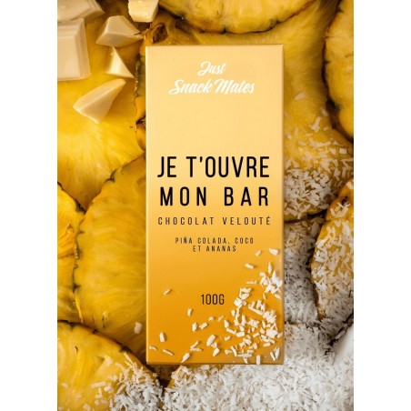 Chocolat Aphrodisiaque -blanc copeaux de coco et ananas - Je t'ouvre mon bar -Sophie Libertine Vannes