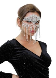 Masque strass blanc