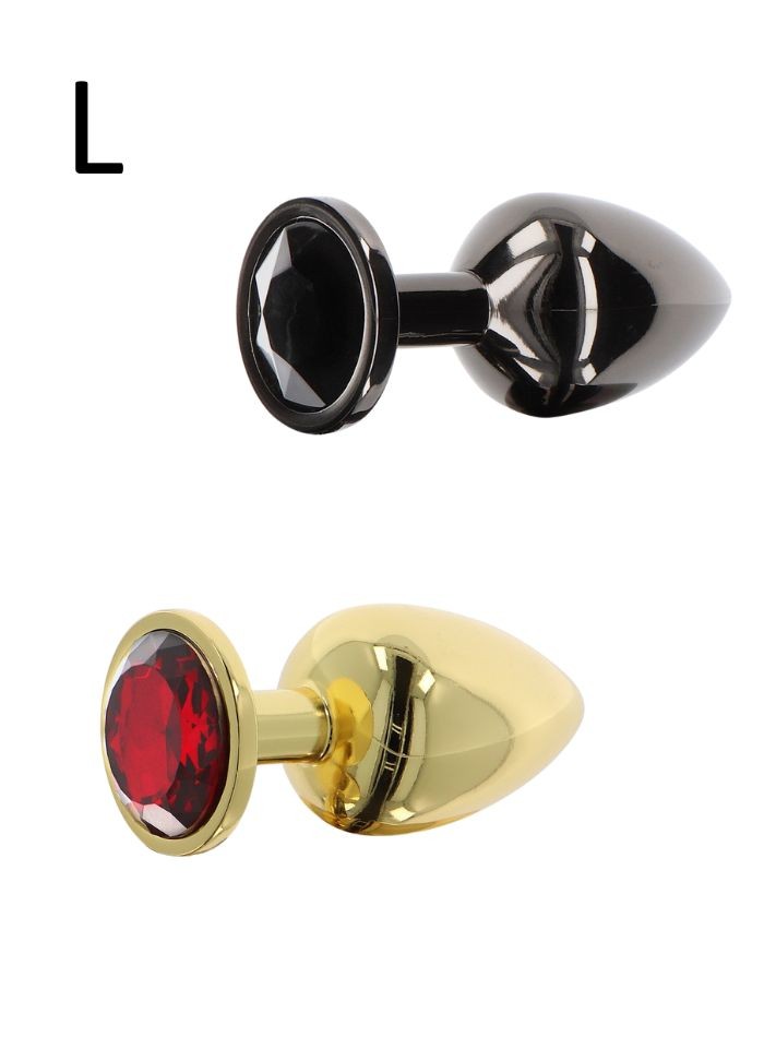 Plug anal bijou Aluminium Butt Plug With Diamond Jewel L noir-or-sophie libertine