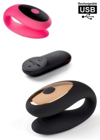 Sextoy couple Rechargeable Stimulateur clitoris & pointG noir-rose