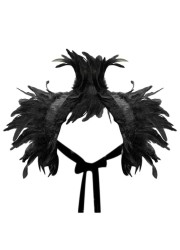 Bolero original pour femme avec des plumes sur les épaules vendu chez Sophie Libertine Vannes