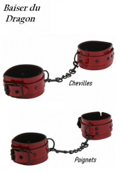 Menottes Baiser du Dragon Vinyls rouge Homme-Poignets - Chevilles