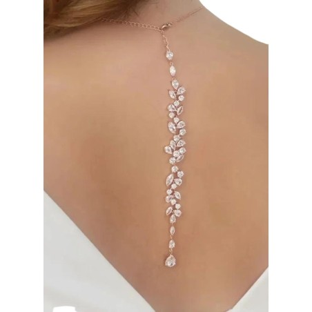 Collier bijou de dos sexy pour femme avec strass vendu à la boutique Sophie Libertine Vannes