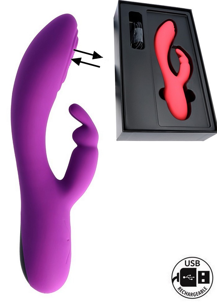 Virgite Vibromasseur Rabbit Rechargeable Clitoris & PointG Taping V9-rose-violet