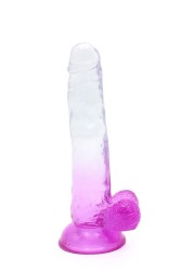 Gode ventouse réaliste Cox Color N°5 - L 20cm Ø3.2cm-Transparent & couleurs violet